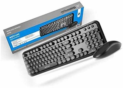 ASTRUM Keyboard 2.4Ghz Wireless Multimedia Keyboard + Mouse Wireless Standard Multi-device Keyboard Compatible with Desktop, Laptop, Mac