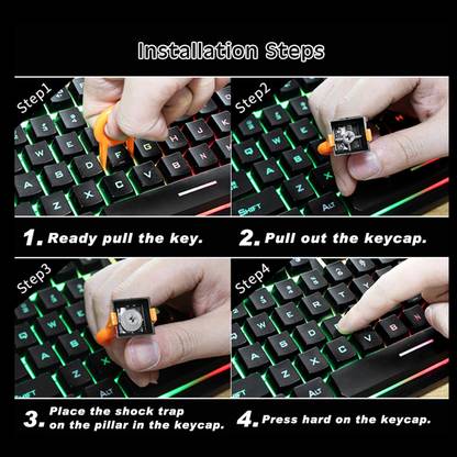 Lyla 120x Keyboard Switch Dampener Damper for Mechanical Keyboard Home Office Use Bla Wired USB Standard Multi-device Keyboard Compatible with Desktop, Laptop, Mac