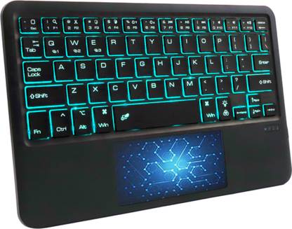 TECPHILE B102D Wireless Keyboard with Touchpad & Backlit, Ultra-Slim, Multi Device Bluetooth Handheld Multi-device Keyboard Compatible with Desktop, Laptop, Tablet, iPad, Mac multimedia_keys