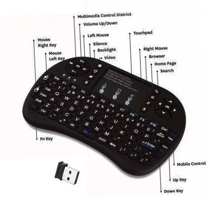 Wanzhow 2.4GHz Mini WirelessKeyboardwithTouchpad Mouse USB Port Rechargeable AAA-Battery Wireless, Smart Connector Handheld Multi-device Keyboard Compatible with Desktop, Laptop, Mac
