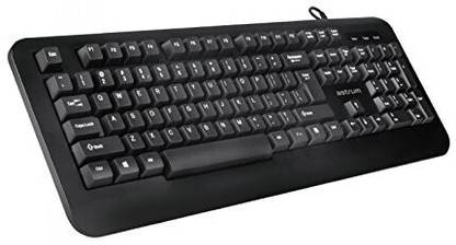 ASTRUM KB110 Classic Wired Keyboard 104keys in Black Color Wired USB Standard Multi-device Keyboard Compatible with Desktop, Laptop, Mac Yes,stand support,multimedia_keys,Astrum KB110