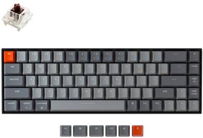 Keychron K6 Wireless Hot-swappable Mechanical Keyboard Bluetooth, Wired USB, Wireless Handheld Multi-device Keyboard Compatible with Desktop, Laptop, Mac