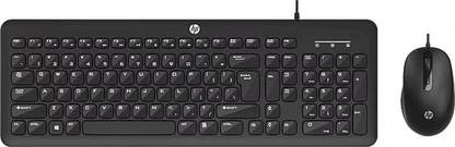 HP KM160 Wired Mouse and Keyboard Wired USB Standard Multi-device Keyboard Compatible with Desktop, Laptop, Mac