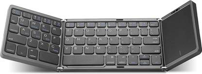 VOOCME Foldable Keyboard with Touchpad Wireless, Bluetooth Multi-device Keyboard Wireless Handheld Multi-device Keyboard Compatible with Desktop, Laptop, Mac multimedia_keys,Foldable Keyboard with Touchpad Wireless Bluetooth