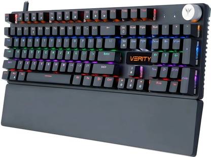 Verity Onyx RGB Mechanical Keyboard Wired USB Standard Multi-device Keyboard Compatible with Desktop, Laptop, Mac