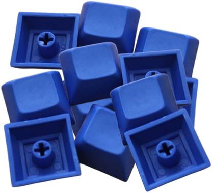 Lyla 12Pcs PBT DSA Keycaps Blank for MX Switches Mechanical Keyboard Blue Wired USB Standard Multi-device Keyboard Compatible with Desktop, Laptop, Mac