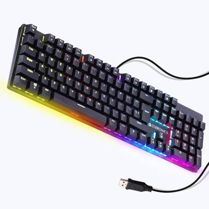 ZEBRONICS Nitro Plus Mechanical keyboard with RGB Light Wired USB Standard Multi-device Keyboard Compatible with Desktop, Laptop, Mac