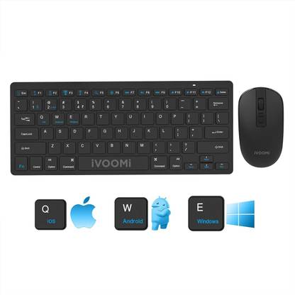iVoomi ZOOX IV-109 Bluetooth, Wireless Standard Multi-device Keyboard Compatible with Desktop, iPad, Laptop, Mac, Tablet