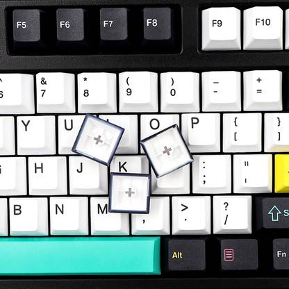 Lyla 130 DYE-Sub Keycaps PBT Keycap for Cherry MX Keyboard Color Block Style Wired USB Standard Multi-device Keyboard Compatible with Desktop, Laptop, Mac