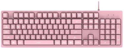 Lyla Mini Mechanical 104-Key Keyboard Glowing White Chicken Keypads for Computer Wired USB Standard Multi-device Keyboard Compatible with Desktop, Laptop, Mac