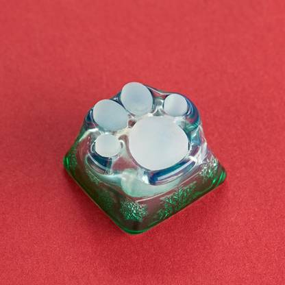 Lyla Cute 3D Clear Cat Paw Mechanical Keyboard Keycap for Cherry MX Green Wired USB Standard Multi-device Keyboard Compatible with Desktop, Laptop, Mac