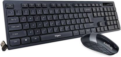 FINGERS AeroClicks Combo With Mouse Wireless Standard Multi-device Keyboard Compatible with Desktop, Laptop, Mac AeroClicks Combo