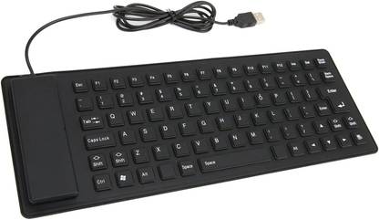 Cpixen Roll-up Silicone Keyboard, Fully Sealed Silent Soft Keyboard Wired USB, Wireless Handheld Multi-device Keyboard