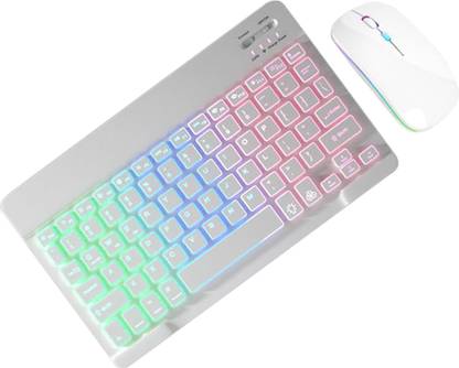 Astrill Wireless Bluetooth Keyboard and Mouse Combo, Slim LED Keyboard for iOS/Android Wireless, Bluetooth Standard Multi-device Keyboard Compatible with Desktop, Laptop, Tablet
