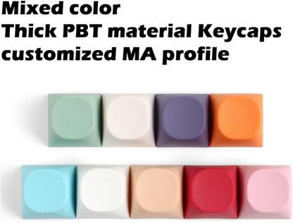 Lyla PBT Keycaps /MA Profile Ball Shape for All Cherrymx Mechanical Keyboard White Wired USB Standard Multi-device Keyboard Compatible with Desktop, Laptop, Mac