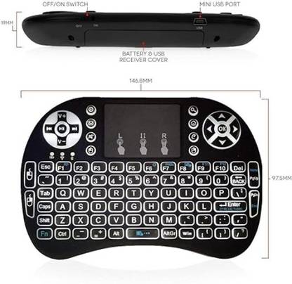 Clairbell BGF_869A_hard Keyboard with Backlight Touchpad Mouse, Mini Wireless Keyboard Wireless Thumb-size Multi-device Keyboard Compatible with Desktop, Laptop, Mac