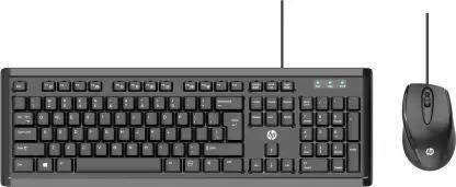 HP km150 Wired Mouse and Keyboard Wired USB Standard Multi-device Keyboard Compatible with Desktop, Laptop, Mac