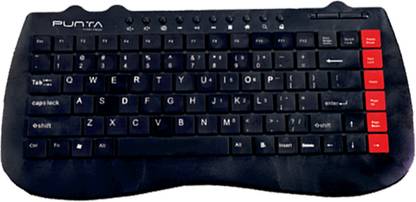 Punta Mini Curved Design Wired Keyboard With Cable & SR Lock Wired USB Standard Multi-device Keyboard Compatible with Desktop, Laptop, Mac