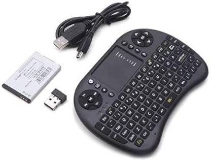 GUGGU BGF_863A_Mini Wireless Keyboard with Light with Attach, Mouse for pc, Tablets Wired USB Thumb-size Multi-device Keyboard Compatible with Desktop, Laptop, Mac Easy to Use,Plug and Play,Quick, Comfy Durable body