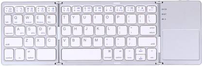 BITECHKART Keyboard with Touchpad & Rechargeable Battery Foldable Mini Wireless Bluetooth Handheld Multi-device Keyboard Compatible with Desktop, Laptop, Mac