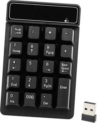 RyzCare 2.4Ghz Wireless Numeric Keypad Mechanical Feel Number Pad Keyboard 19 Keys Wireless Handheld Multi-device Keyboard Compatible with Desktop, Laptop, Mac