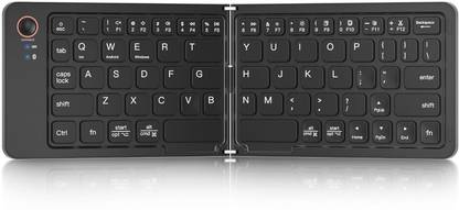 SOCHEP Foldable Wireless Multi-Device Keyboard Bluetooth 5.1 Noiseless, Compact Size Bluetooth Standard Multi-device Keyboard Compatible with Desktop, Laptop, Mac