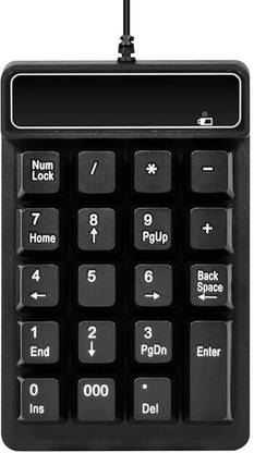 VOOCME USB Number Pad, 19 Keys Waterproof Silent Numeric Keypad Wired USB Laptop-size Multi-device Keyboard Compatible with Desktop, Laptop, Mac Easy to Use,Plug and Play,Quick, Comfy Durable body