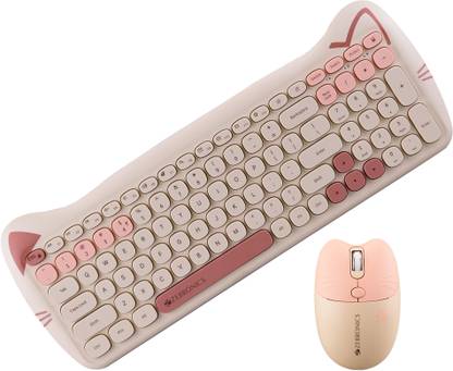 ZEBRONICS Zeb - Companion 303 Wireless Standard Multi-device Keyboard Compatible with Desktop, Laptop, Mac With Multimedia Keys, Rupee key, upto 1600 DPI Mouse and