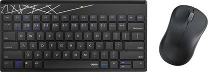 RAPOO 8000M/Keyboard & Mouse Combo (4 Device Connectivity), Flipkart Shortcut Key Wireless, Bluetooth Tenkeyless Multi-device Keyboard Compatible with Desktop, Laptop, Tablet, iPad, Mac multimedia_keys,8000M / Keyboard and Mouse Combo (4 Device Connectivity), with Flipkart Website Shortcut