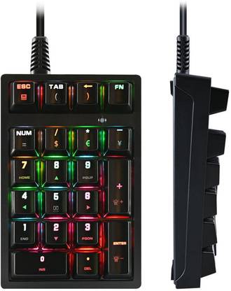 Lyla K21 Wired Mini Mechanical Numeric Keypad 21 Key RGB Tablet Accounting Laptop Wired USB Standard Multi-device Keyboard Compatible with Desktop, Laptop, Mac