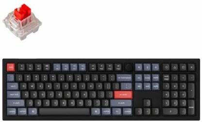 Keychron V6 QMK Bluetooth, Wired USB, Wireless Standard Multi-device Keyboard Compatible with Desktop, Laptop, Mac