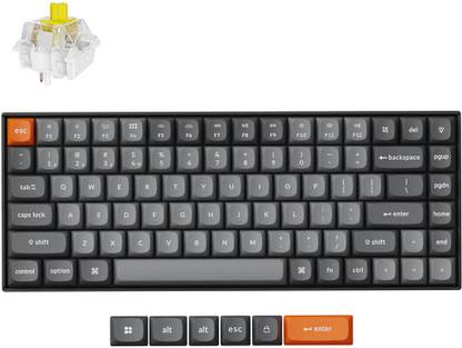 Keychron K2 Max QMK Wireless Mech. Keyboard/Fully Assembled/RGB Backlight/Super Banana Bluetooth Standard Multi-device Keyboard Compatible with Desktop, Laptop, Mac