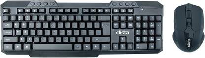 Elista 2.4 GHz Wireless Keyboard and Mouse Combo(ELS-KMC754)with Nano Receiver 105 Keys Wireless Standard Multi-device Keyboard Compatible with Desktop, Laptop, Mac stand support,multimedia_keys,ELS KMC-754 Wireless Keyboard and Mouse Combo