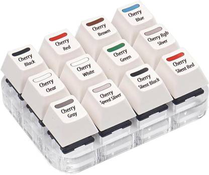 Lyla Cherry MX Mechanical 12 Key Switch Tester Testing Keycaps English Version Wired USB Standard Multi-device Keyboard Compatible with Desktop, Laptop, Mac