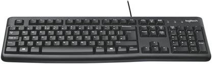 Logitech K120 / Full-Size, Spill-Resistant, Curved Space Bar Wired USB Standard Desktop Keyboard Compatible with Desktop, Laptop, Mac for Windows, USB Plug-and-Play, Full-Size, Spill-Resistant, Curved Space Bar