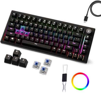 Kreo Hive RGB Gaming Mechanical Keyboard, RGB Keyboards, Braided Cable, led keyboard Wired USB Tenkeyless Gaming Keyboard Compatible with Desktop, Laptop, Mac stand support,Hive RGB Gaming Mechanical Keyboard, RGB Keyboards, Braided Cable, led keyboard