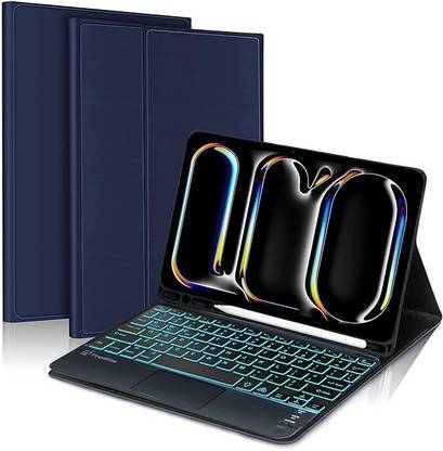 Proelite TouchPad Keyboard case for Apple iPad Pro 13 inch 2024 M4 with Pencil Holder Bluetooth Standard Tablet Keyboard Compatible with Desktop, Laptop, Mac