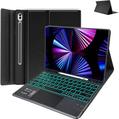 TECPHILE LX127 Keyboard Case Compatible with Lenovo Tab P12 12.7" 2023 TB-370FU Folio Magnetic, Bluetooth Handheld Tablet Keyboard Compatible with Tablet