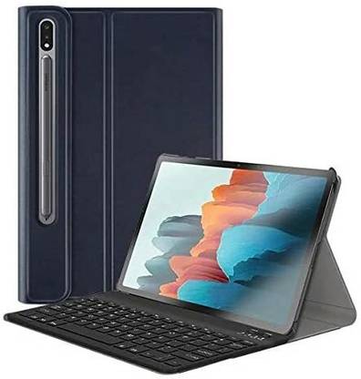 microware Keyboard Case for Samsung Galaxy Tab S7 FE 2021/ S7+ 2020 12.4" with Detachable Bluetooth Handheld Tablet Keyboard Compatible with Desktop, Laptop, Mac