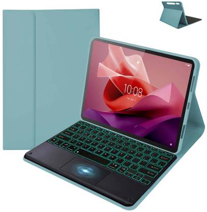 TECPHILE LX127 Cover Keyboard Case Compatible with Lenovo Tab P12 12.7" 2023 TB-370FU Magnetic, Bluetooth Standard Tablet Keyboard Compatible with Desktop, Laptop, Mac