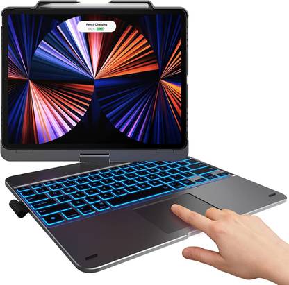Typecase Touch Flexbook Keyboard Case for iPad Pro 12.9 (6th,5th,4th,3rd, 2nd Gen) Bluetooth Handheld Tablet Keyboard Compatible with Desktop, Laptop, Mac