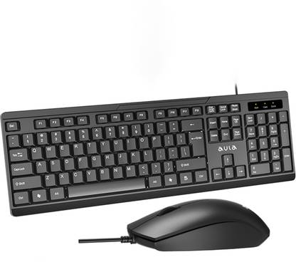 Aula AC101 Wired USB Standard Desktop Keyboard Compatible with Desktop, Laptop, Mac Easy to Use,Plug and Play,Quick, Comfy Durable body