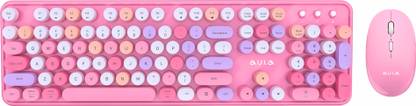 Aula AC306 Wireless Standard Laptop Keyboard Compatible with Desktop, Laptop, Mac Full Size, with round keys