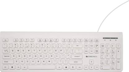 ZEBRONICS K51 (ZEB KKB2) Wired USB Standard Multi-device Keyboard Compatible with Desktop, Laptop, Mac 105 Keys, Rupee Key, 12 Multimedia Keys, Slim Design, Plug & Play