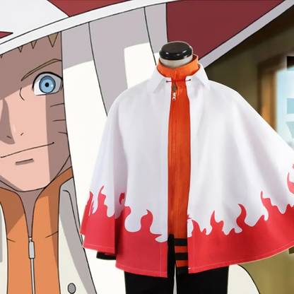 Tiny Tim Anime Inspired (Naruto Uzumaki)7th Hokage Cosplay Cloak Costume for Men & Women Elders Halloween Costume