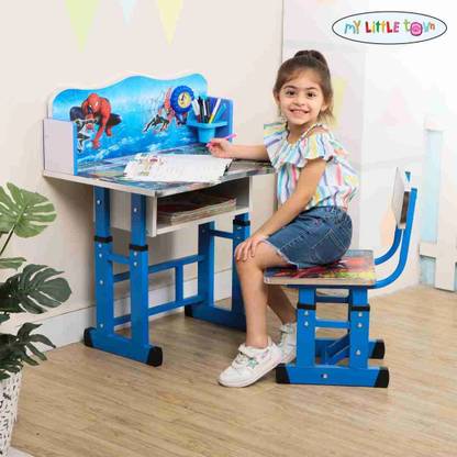 MY LITTLE TOWN Kids Kids study table & Chair (Spiderman) with Adjustable Height| 5-15 Years| engineered wood Desk Chair