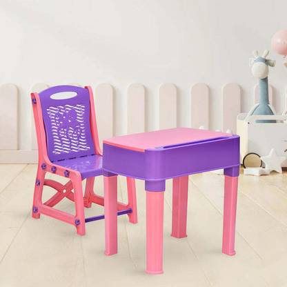 Nilkamal Apple Junior Study Table And Chair Set With Storage For Stationary Plastic Desk Chair