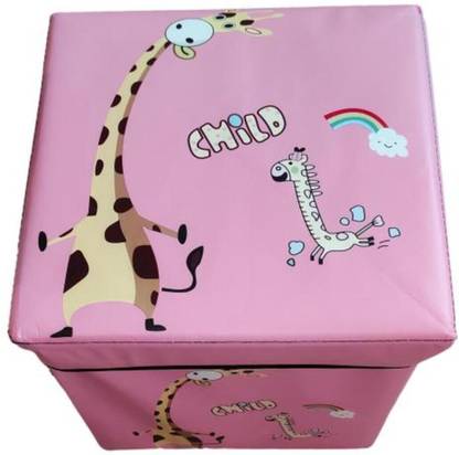 PTrendy Collection Sequare Shape Stool with Storage box Fabric Stool