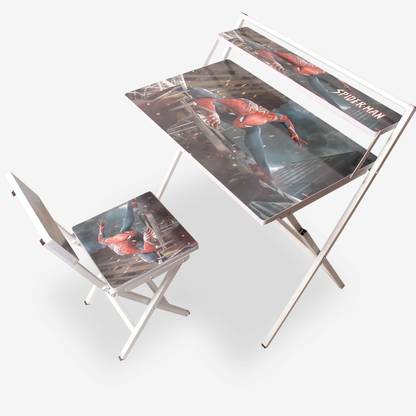 Wishing Clouds Spiderman Pattern Study Table Chair for Students, Arts and Crafts Engineered Wood Study Table