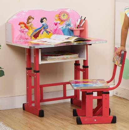 PNASGL Disney Princess Adjustable Height Kids Desk and Chair Set Engineered Wood Study Table